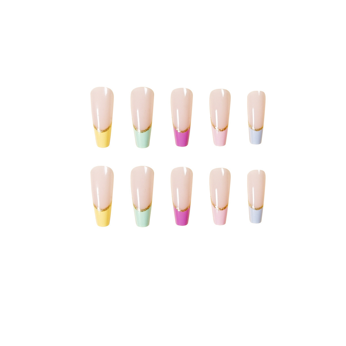 Rainbow French Series Wearable Manicure Nail Patch Removable acrylic nail kit professional full set beauty products