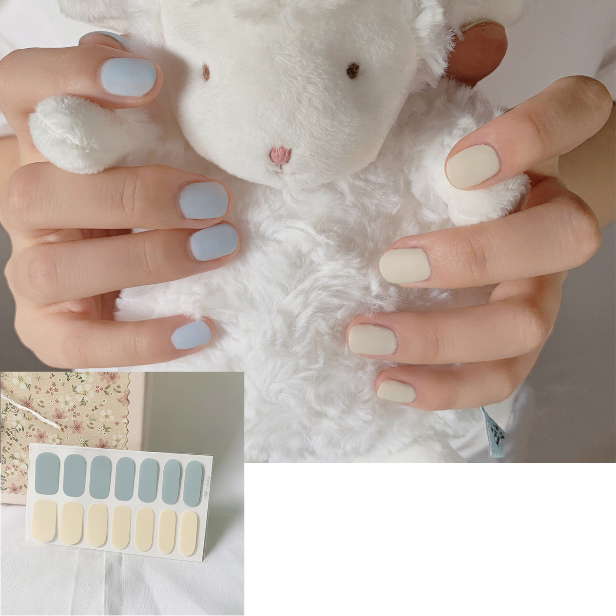 Wholesale Bulk Autumn and winter milk pattern frosted jumping color manicure stickers nail stickers waterproof removable