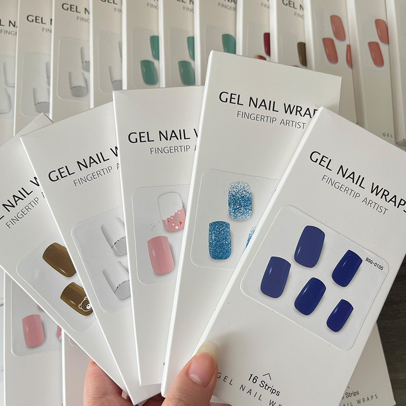 Top Seller Art Decals Adhesive Easy Apply Semi Cured Gel Nail Long Lasting Cat Eye Uv Gel Gail Strips with uv lamp