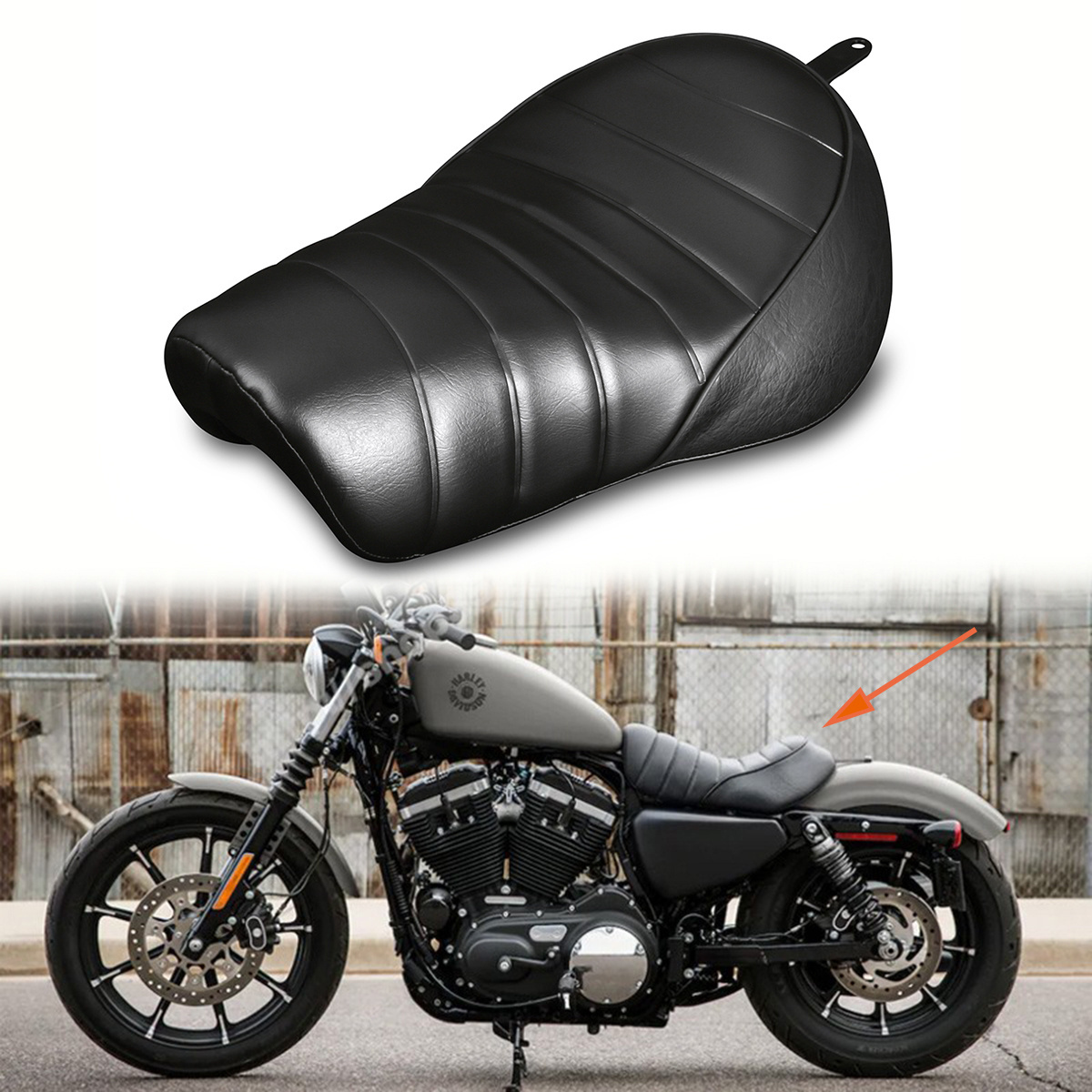 motorcycle part accessory Black Solo Seat Rider Driver Seat Saddle For Harley Sportster Iron 883 XL 883N 2016-2019