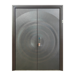 Customized Vintage Circular ring Aluminum Villa Exterior Main Front Security Doors for Houses