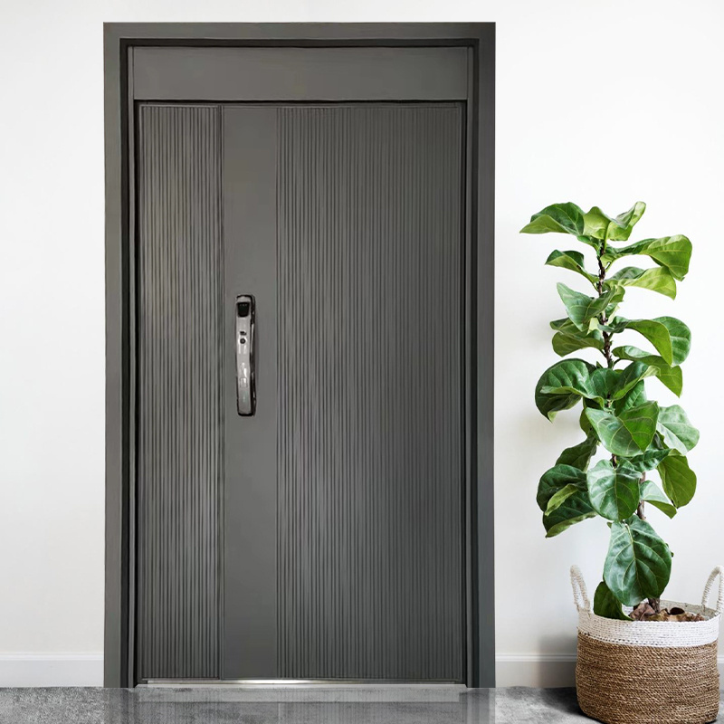 American Style aluminum fluorocarbon paint exterior security entry doors for houses apartment