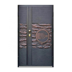 Retro  Bullet proof Cast Aluminum Metal Exterior Security Front Entry Doors for houses OEM