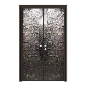 Retro Aluminium Cast Exterior Front Entrance Security Double doors for houses OEM