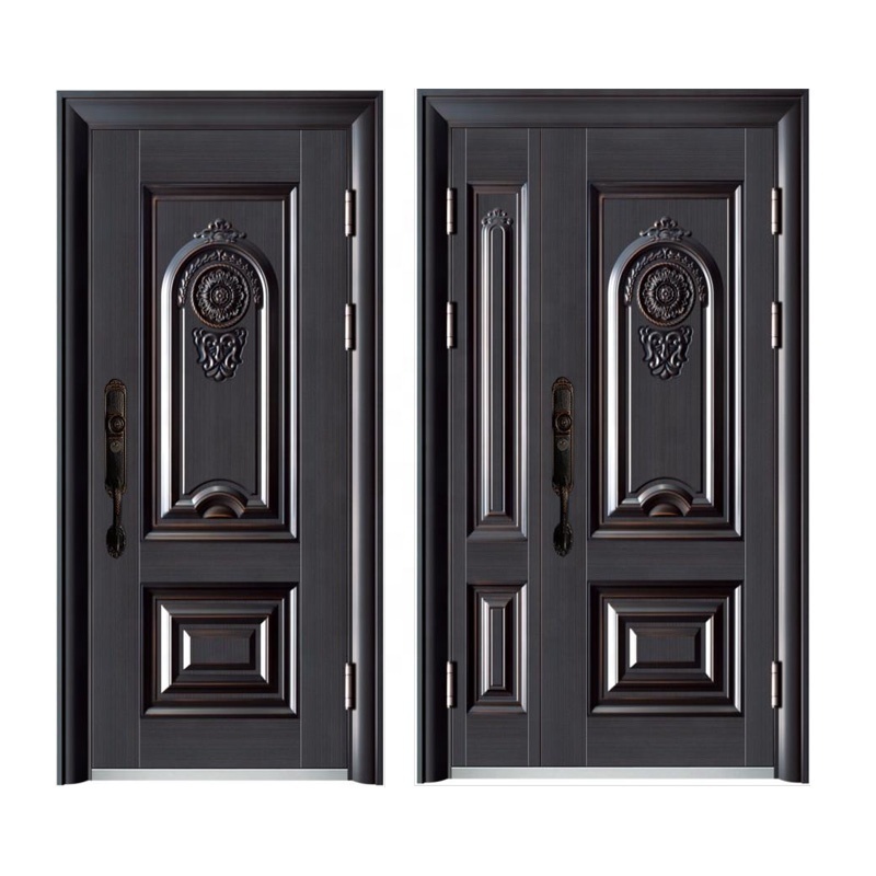 Turkey exterior security Zinc Alloy front entry door for houses windproof OEM in stock