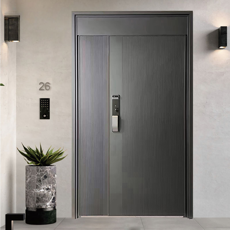 American Style aluminum fluorocarbon paint exterior security entry doors for houses apartment