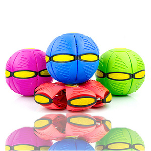 3 lights Tik Tok Same Style Hot Outdoor Magic UFO Ball Toys Flying Disc Phlat Ball Flexible Interactive Bouncing Ball for Kids