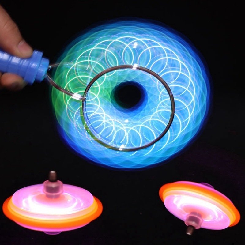 2022 LED Colorful Magic Top Magnetic Spinner Gyro Electric Toy with Flashing Light Funny Fidget Toy Yoyo Ball