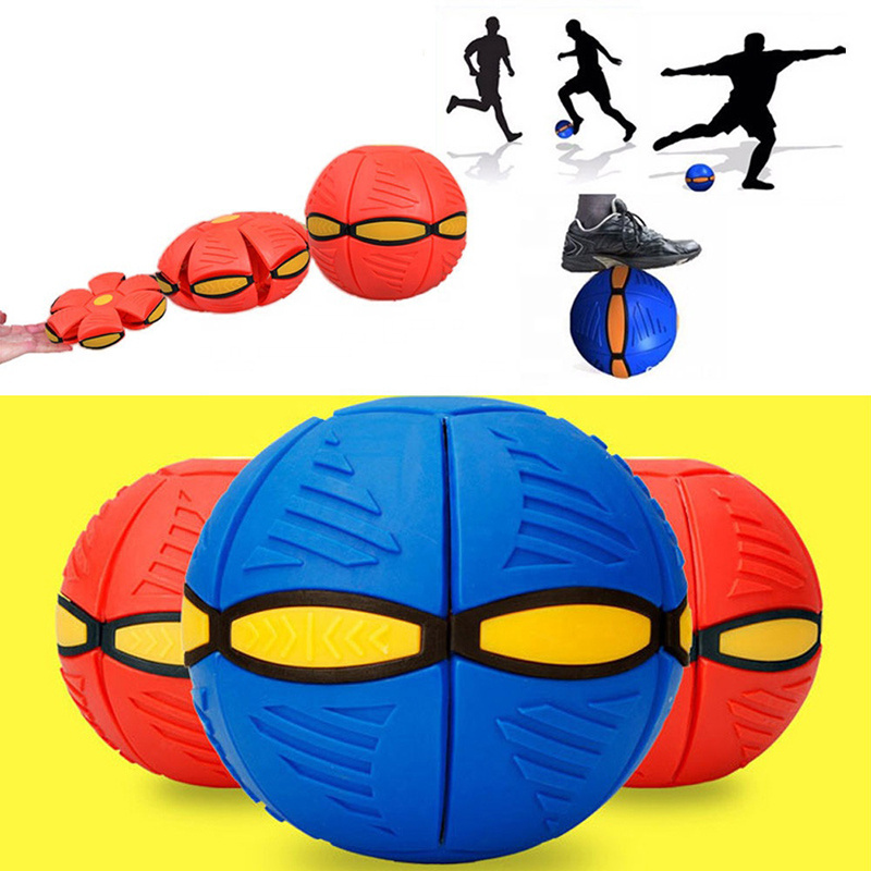 3 lights Tik Tok Same Style Hot Outdoor Magic UFO Ball Toys Flying Disc Phlat Ball Flexible Interactive Bouncing Ball for Kids