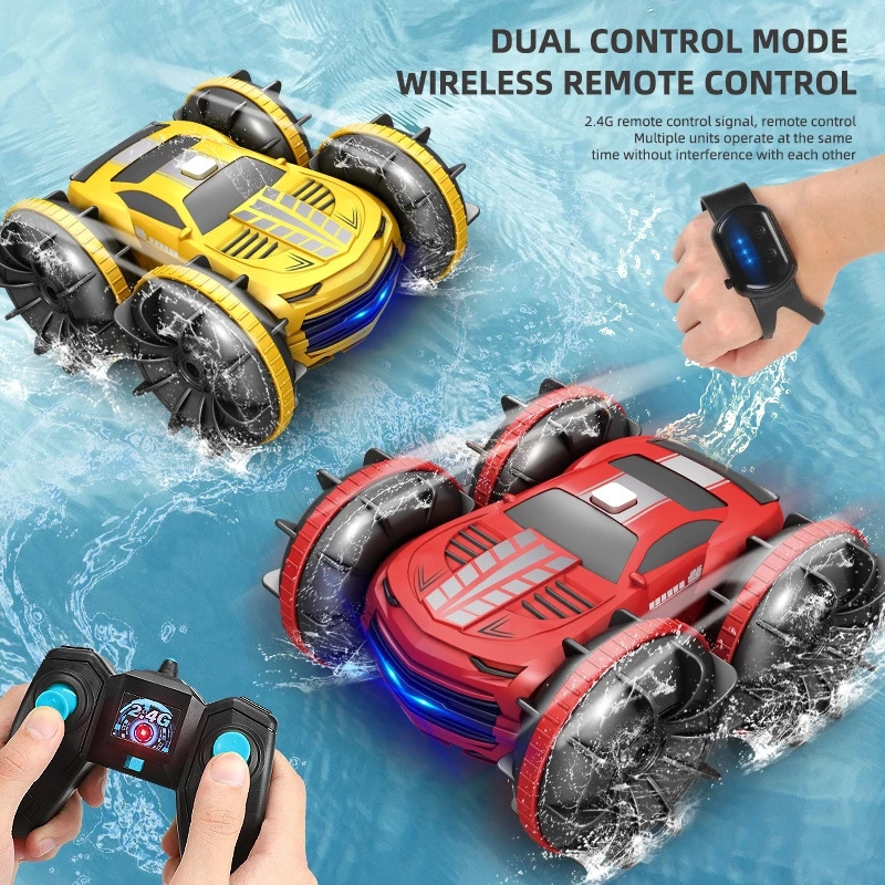 2.4GHZ RC Car Remote Control Waterproof Radio Controlled Stunt Car 4WD Vehicle All Terrain Beach Toys