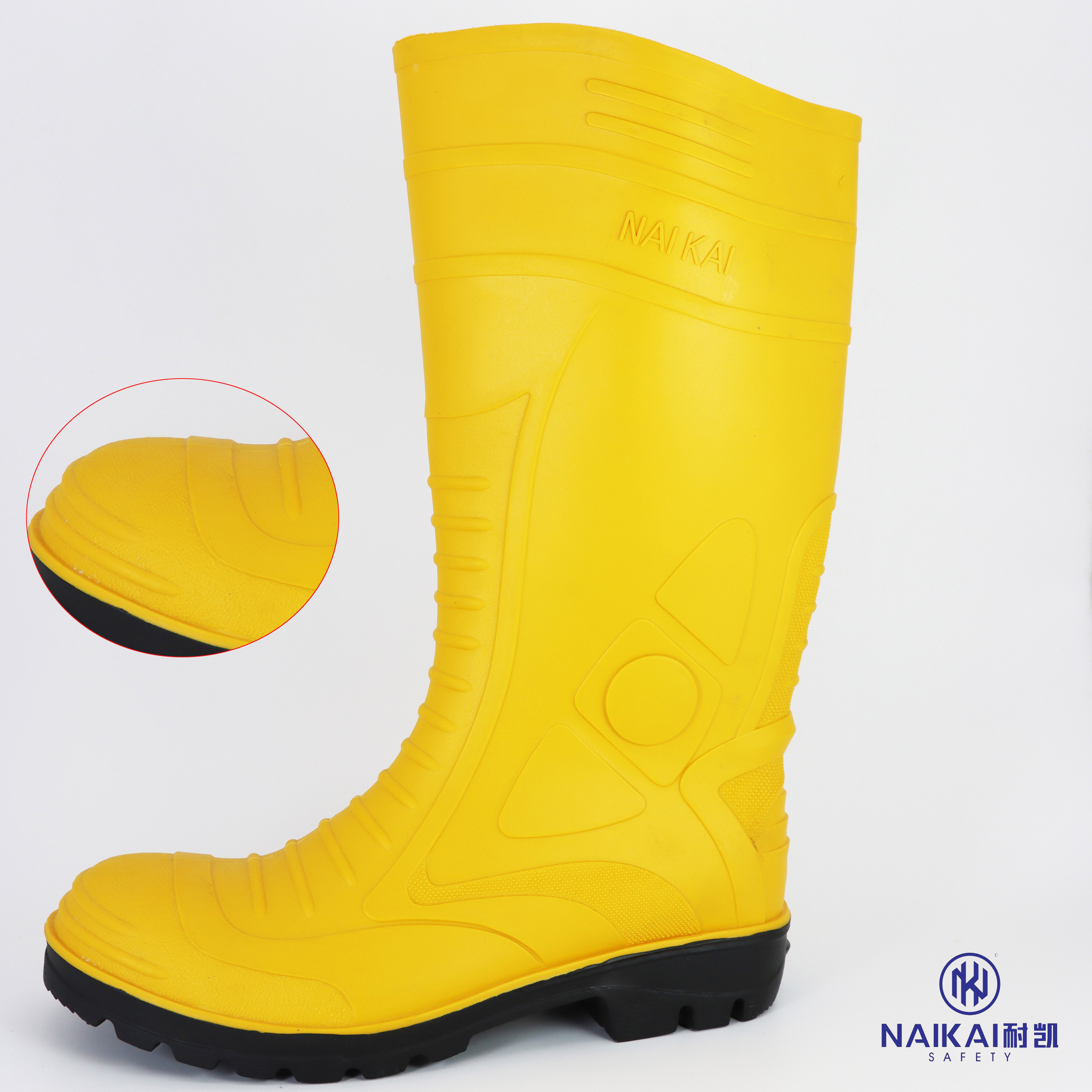 2022  Fist Item  From  15 Years OEM ODM Factory Selling PVC Steel Toe Steel Plate Safety Rain Boot Tall