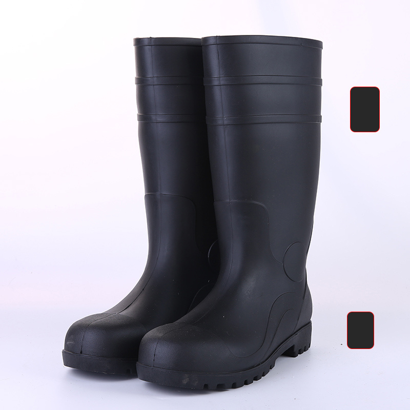 Steel Toe And Sole Anti Slippery Waterproof Quality  No Slip Safety Plastic PVC Waterproof Agriculture Rain Boots Men