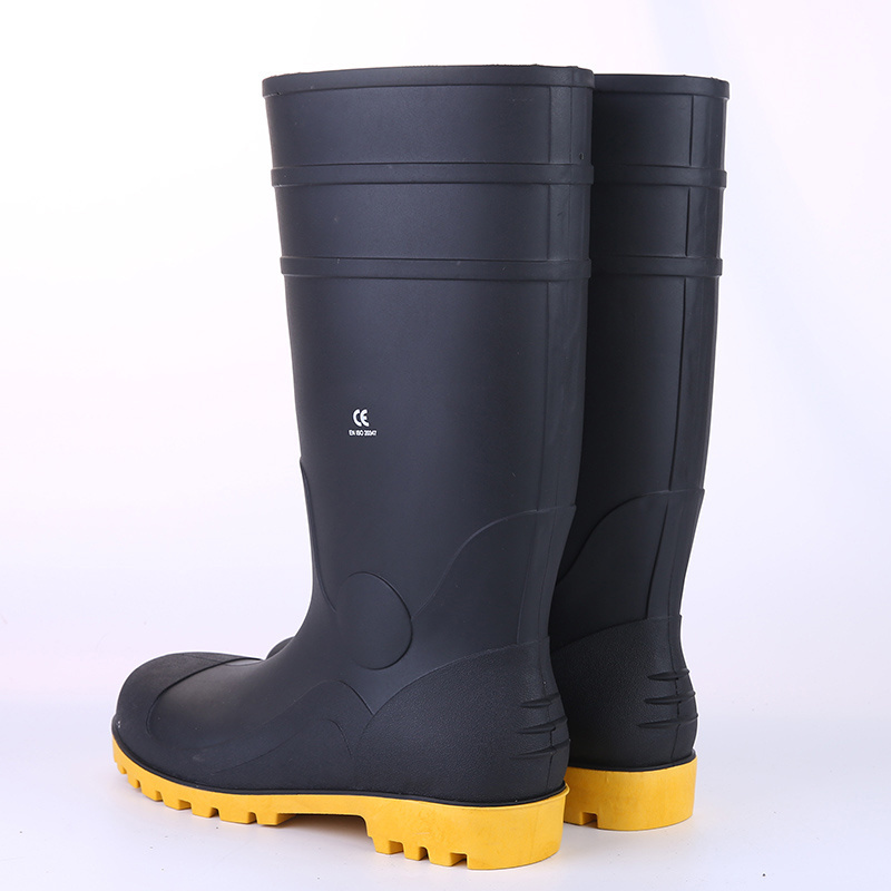 Construction Rainy Shoes Custom Design Waterproof Steel Toe midsole Safety PVC  Rain Boots For Women PVC