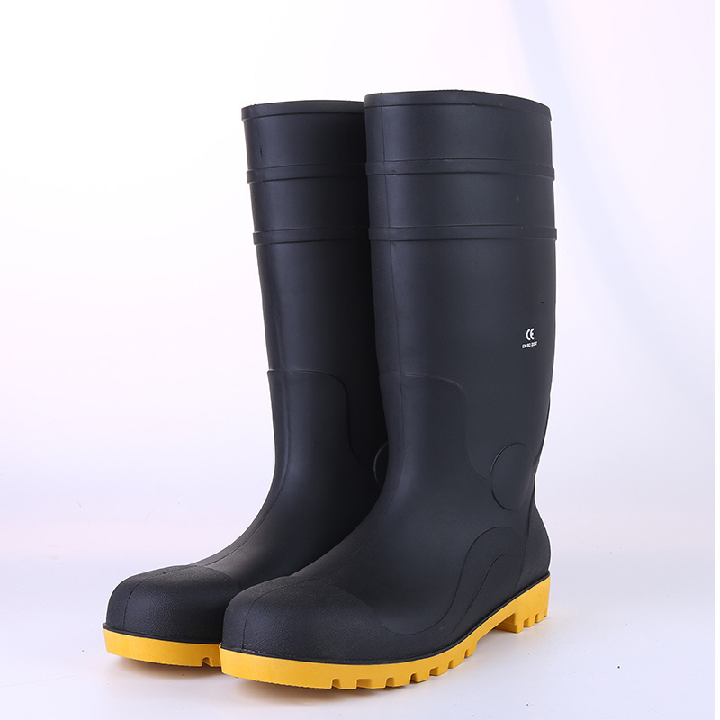 Construction Rainy Shoes Custom Design Waterproof Steel Toe midsole Safety PVC  Rain Boots For Women PVC