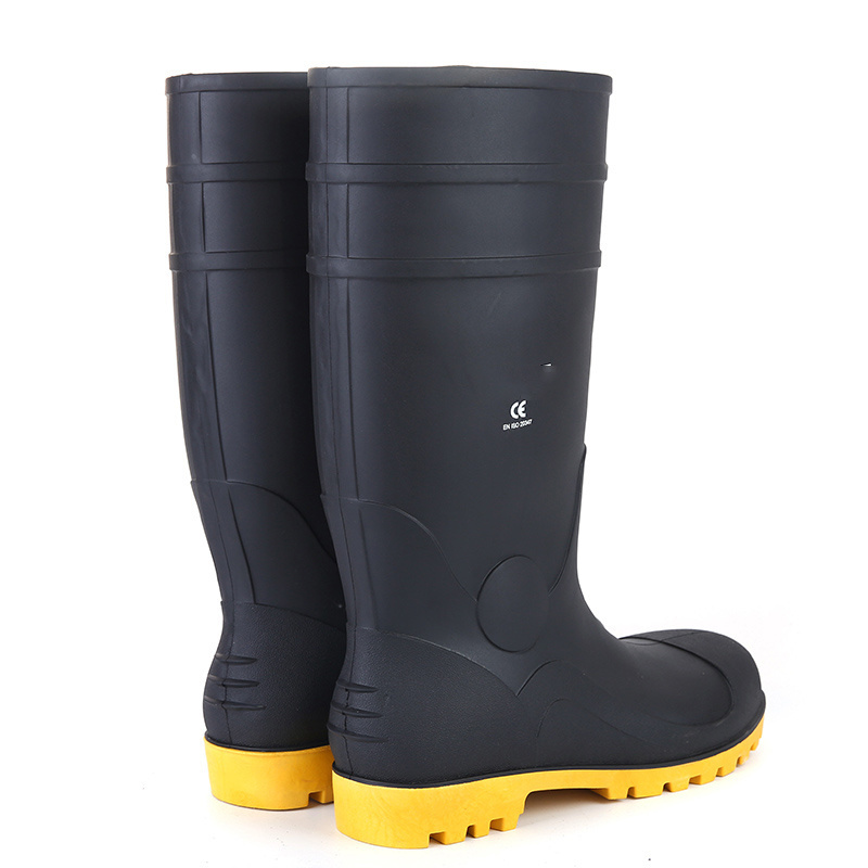 Construction Rainy Shoes Custom Design Waterproof Steel Toe midsole Safety PVC  Rain Boots For Women PVC