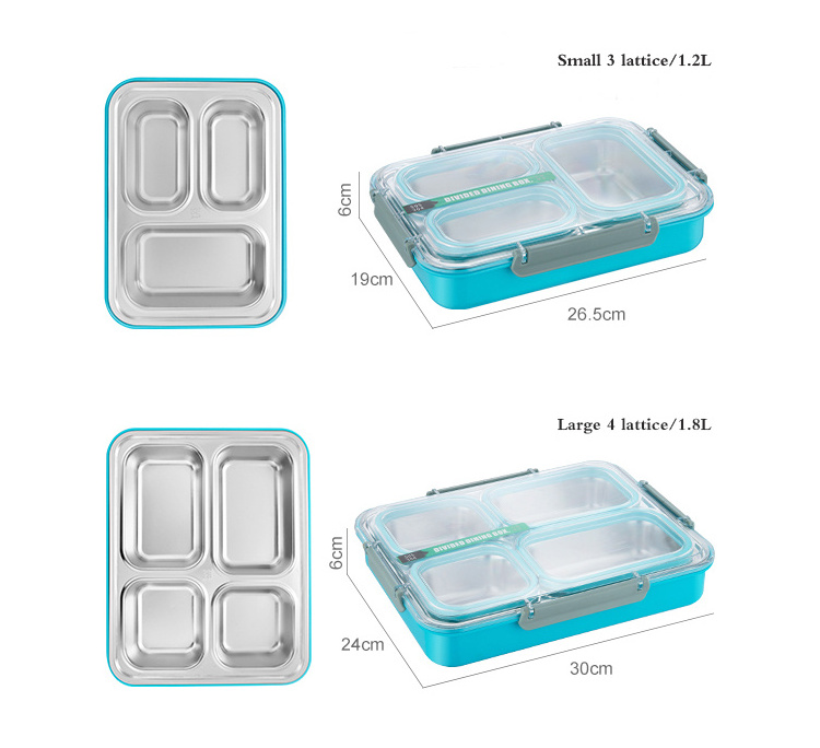 Custom Logo Portable Leakproof Stainless Steel Bento Lunch Box