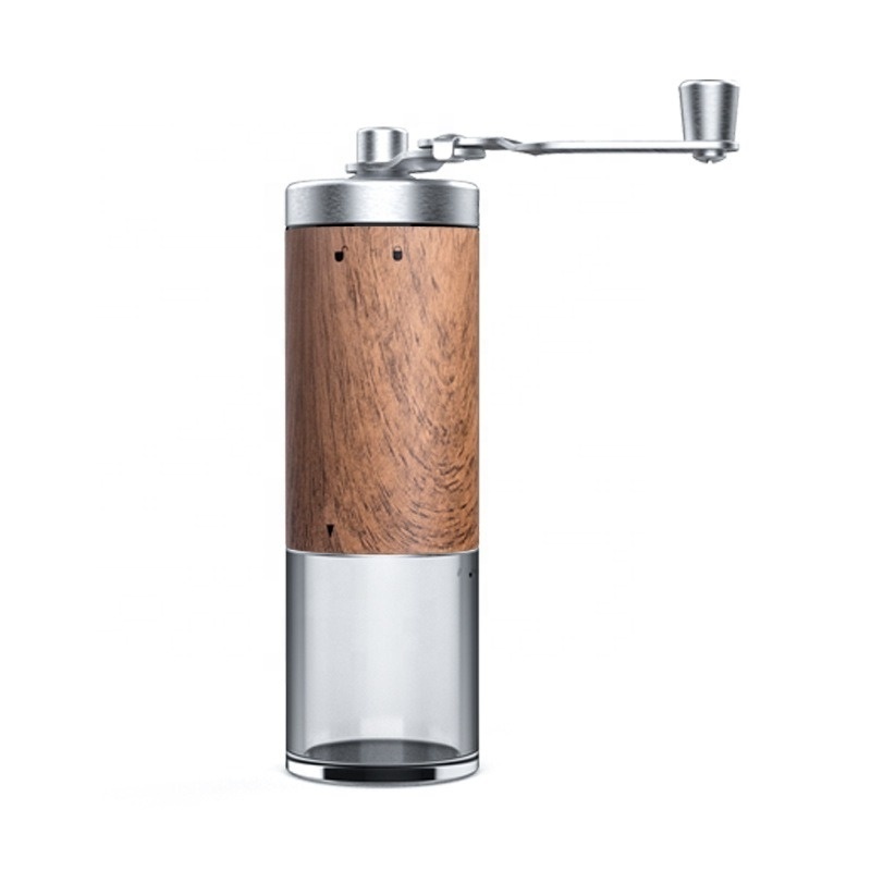 Professional Portable Detachable Wood Grain Hand Crank Coffee Grinder