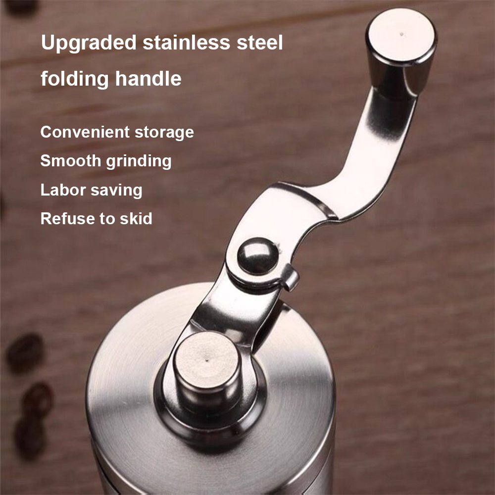 Top grade coffee mill Commercial coffee grinder hand Wood Grain Manual coffee grinder with clear jar