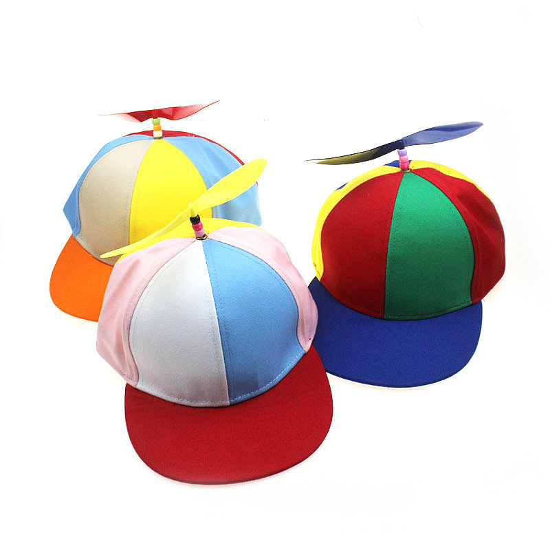 Parent Cap DIY Detachable European And American Creative Windmill Aircraft Cap Propeller Bamboo Dragonfly Children's Hat