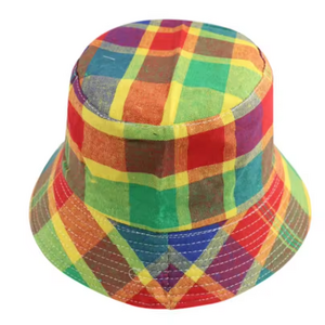 Custom Classic Check Bucket Hat Woman Plaid Fishing Caps Hat Retro Black White Plaid Check Bucket Hats