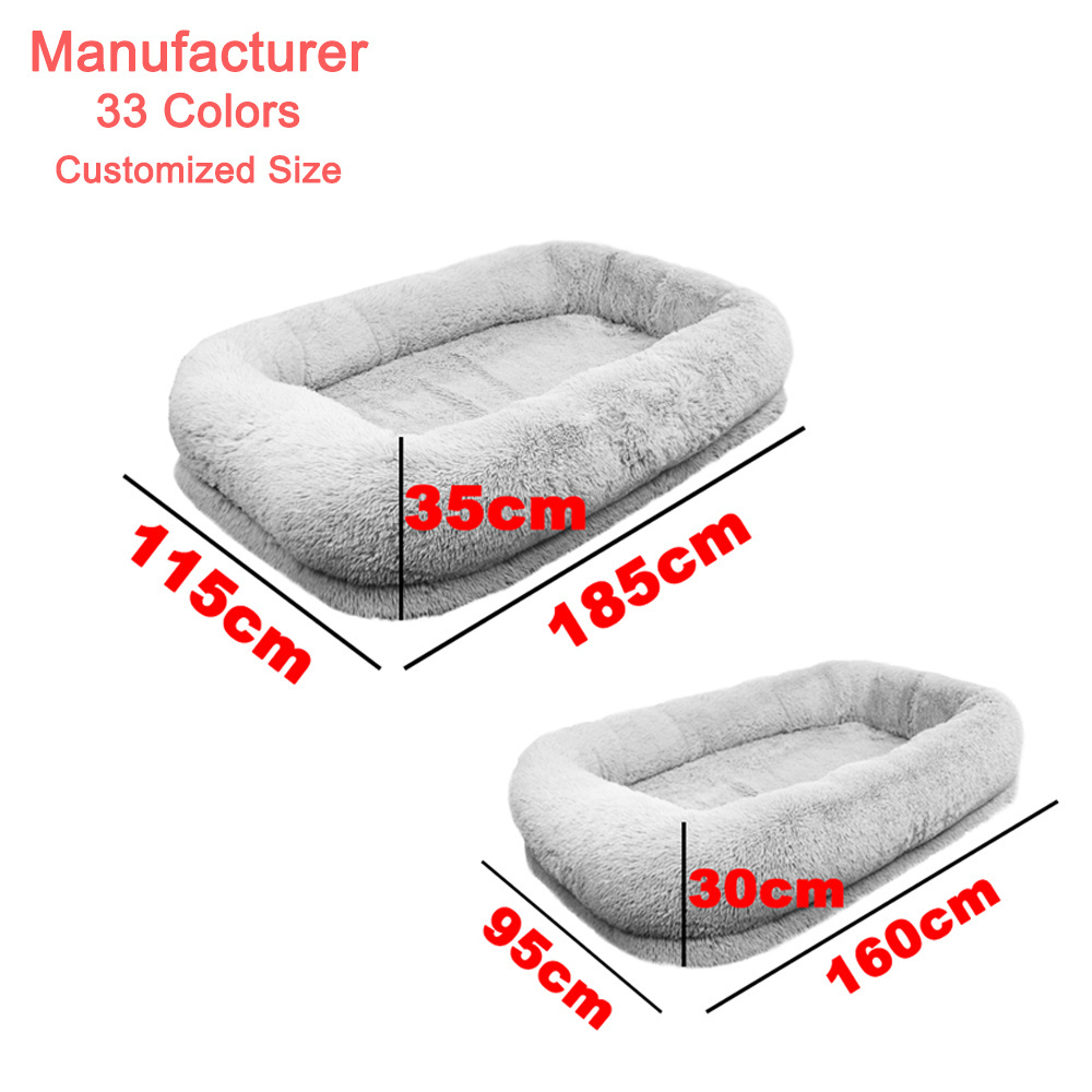 Jhome Pet Luxury 3D Memory Orthopedic Foam Human Sized Bed Waterproof Plush Giant Dog Bed with Removable Washable Cover