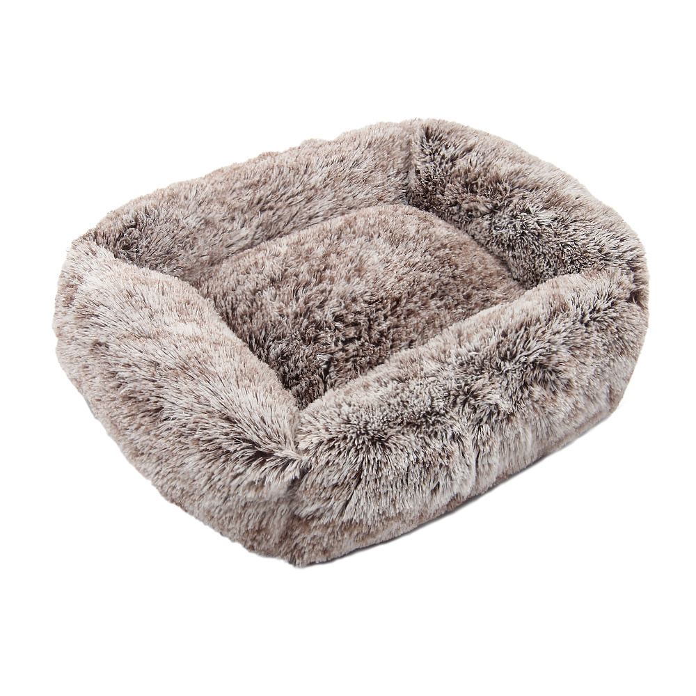 Jhome Pets Dropshipping Faux Fur Ultra Soft Rectangle Dog Bed Calming Fluffy Comfy Luxury Pet Bed Oblong Warm Washable Indoor