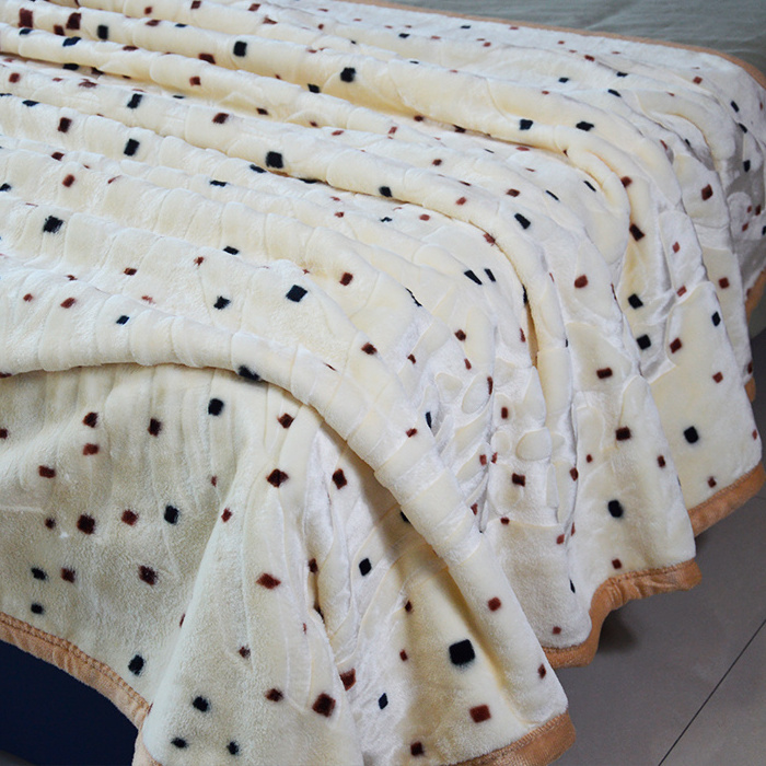 Wholesale Luxury Mink Raschel blanket Polyester Super Soft Other Bed Blanket For Winter