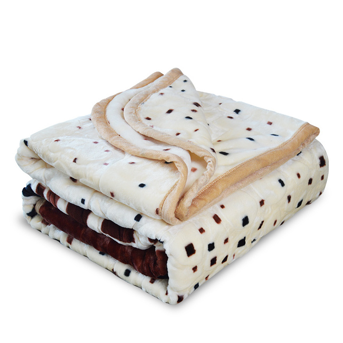 Wholesale Cheap Korean Style Warm Custom Thick Mink King Size Raschel Blankets For Winter 1 ply King Size