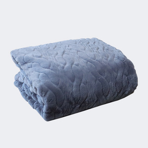 Custom Design Double Layer Luxury PV Plush Fleece Warm Winter Fluffy Super Soft Faux Fur Minky Throw Blankets