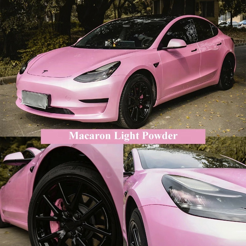 Reedee Wholesale Pink Car Color Change Film Vinyl Wrap Macaron Light Powder Car Vinyl Pink Wrapping Film Roll For Car