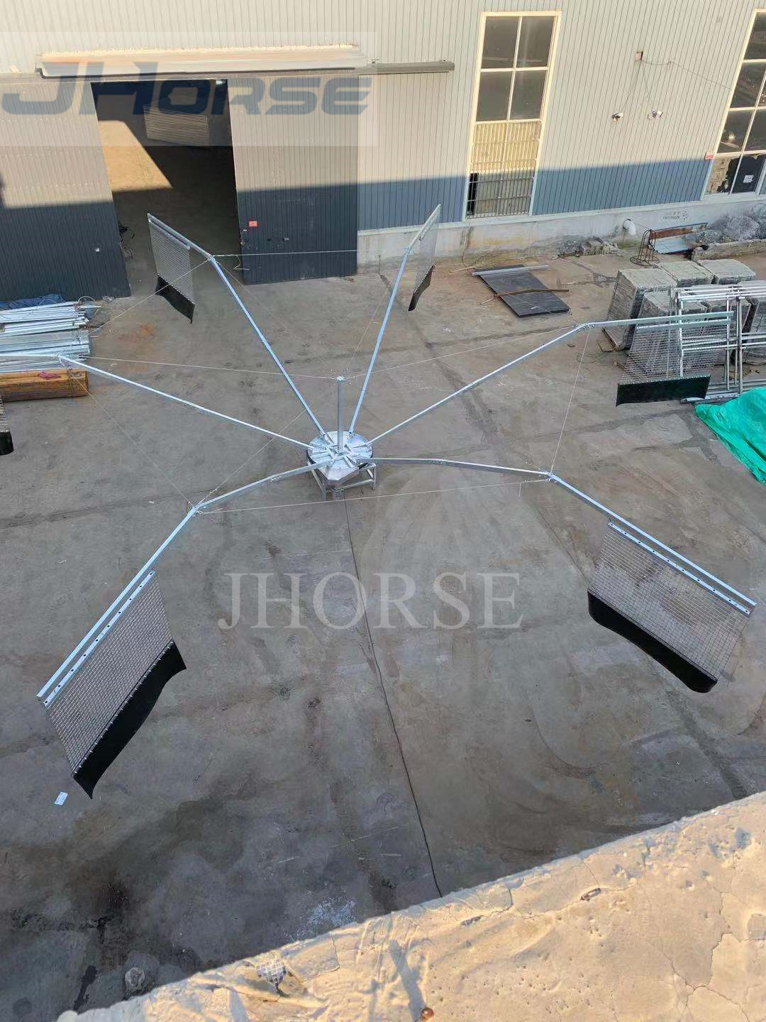 Simple and Affordable Horse Walker with or without Roof 4 to 10 Horses Exerciser Simple Operation Horse Training Equipment