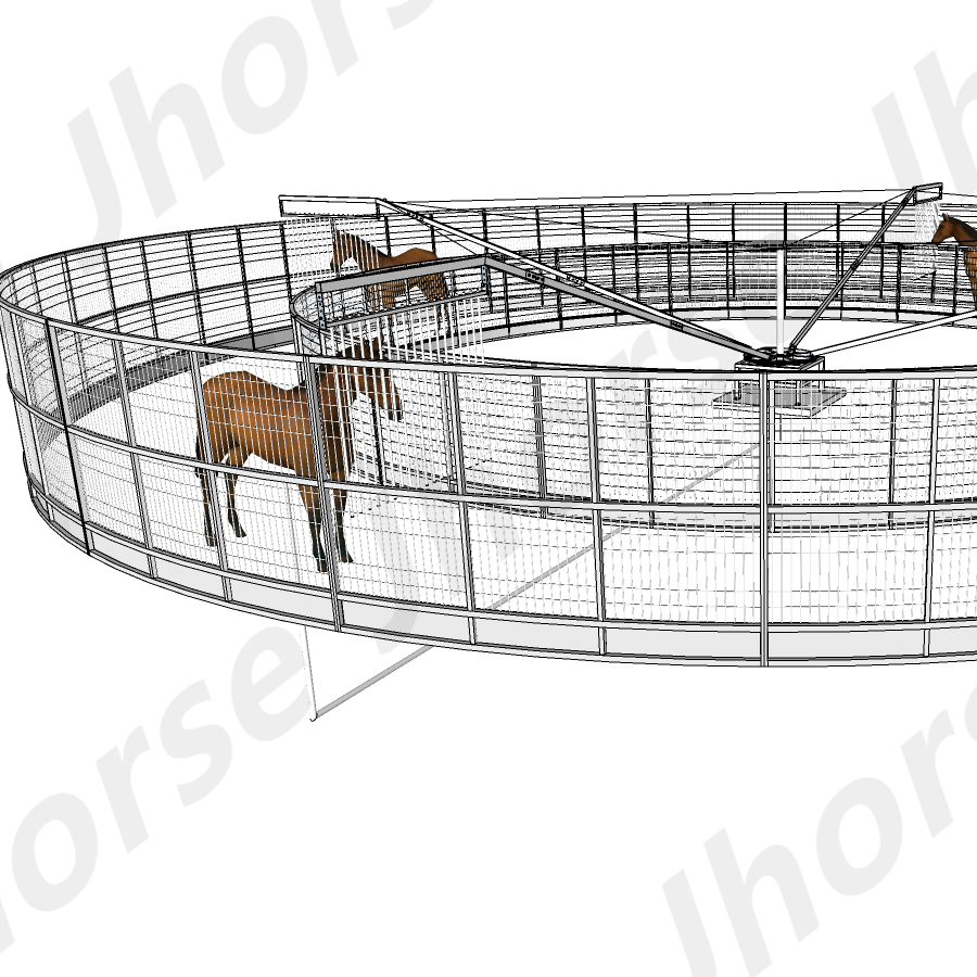 Custom Made Horse Walker with or without Roof 4 to 10 Horses Exerciser Simple Operation Training Aid Automated Training Machine