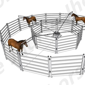 Simple and Affordable Horse Walker with or without Roof 4 to 10 Horses Exerciser Simple Operation Horse Training Equipment