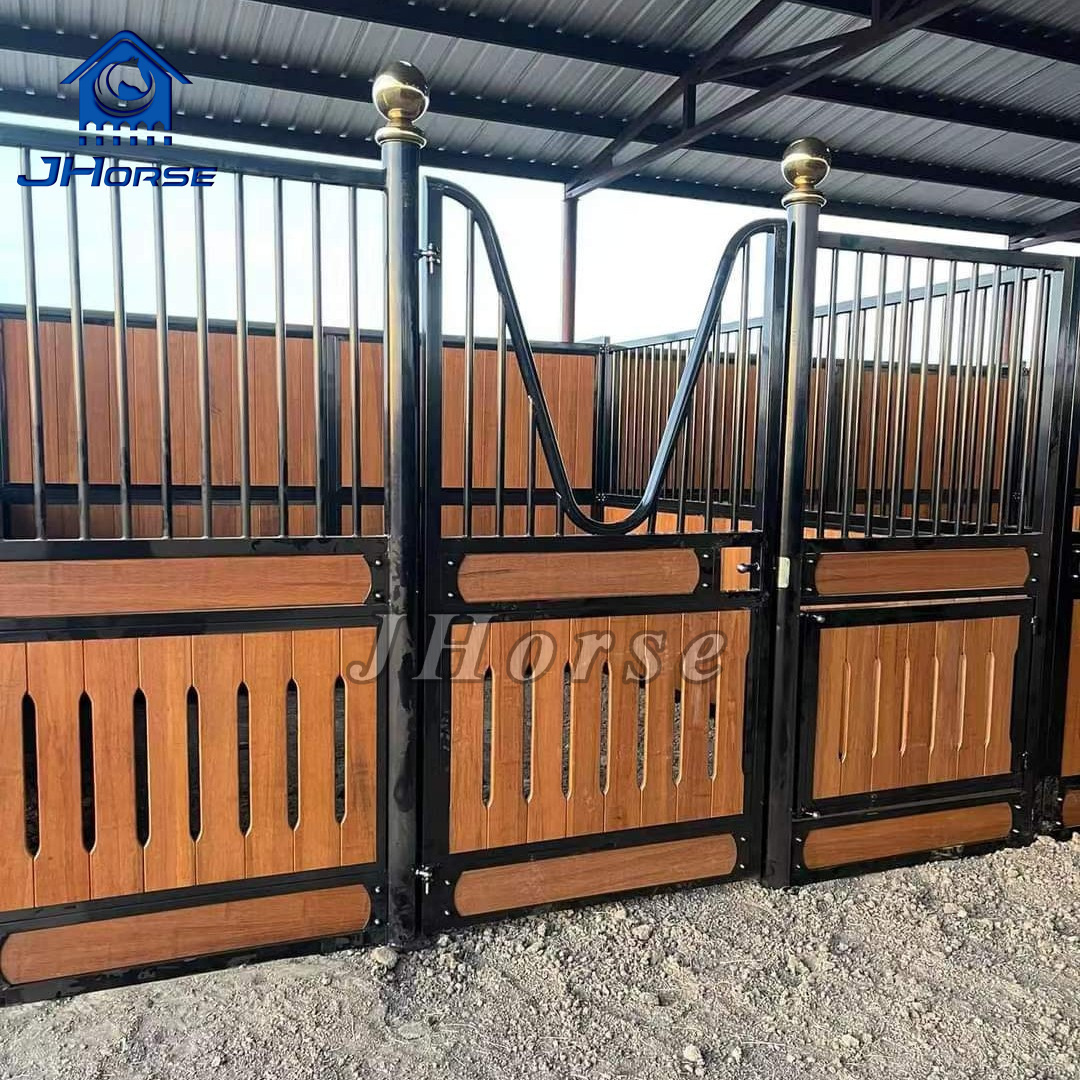 Prefabricated Internal Equestrian Metal Classic Used Swing Bamboo Steel Frame Horse Stable Stall