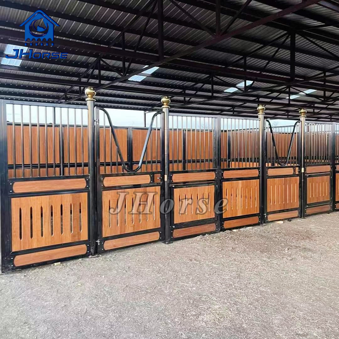 Prefabricated Internal Equestrian Metal Classic Used Swing Bamboo Steel Frame Horse Stable Stall