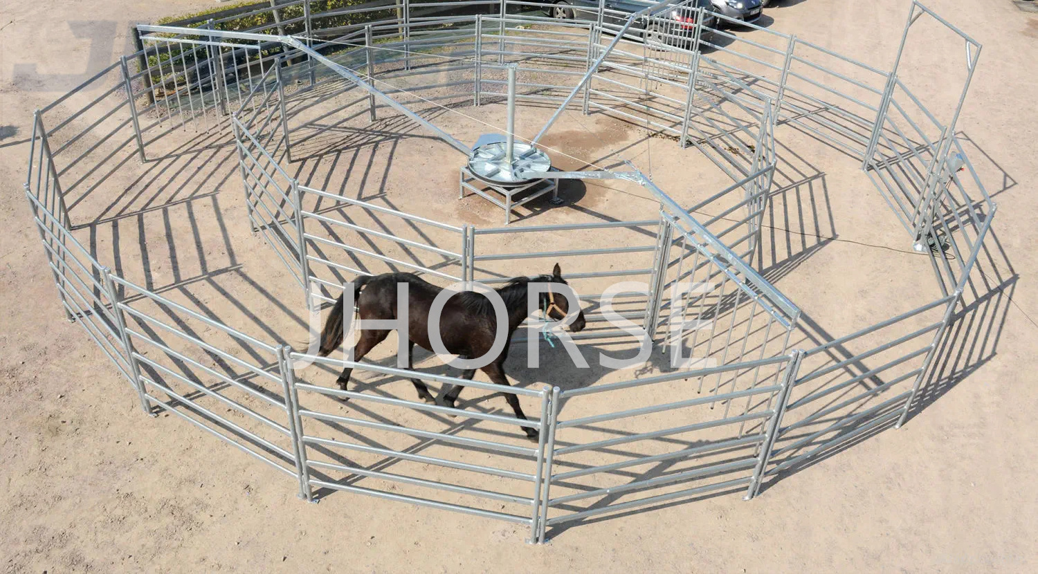 Customized Horse Walker 4 to 10 Horses Exerciser Simple Operation Easy Installation Hot-dip galvanizing Steel Arms