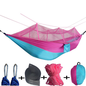 Nylon Portable Outdoor 2 Person Folding Double Hanging Ultralight Hammock Tent Camping Waterproof With Mosquito Net For Hiking