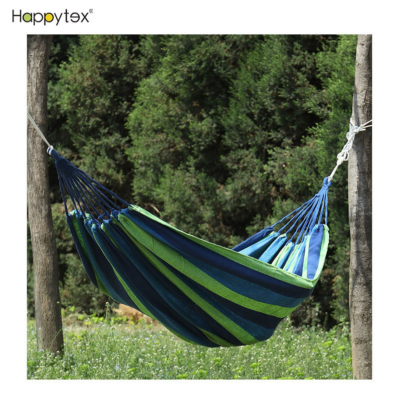 Cheap Portable Outdoor Hammock Rainbow Garden Sports Home Travel Camping Swing Canvas Stripe Hang Bed Aerial Hammock For Outdoor