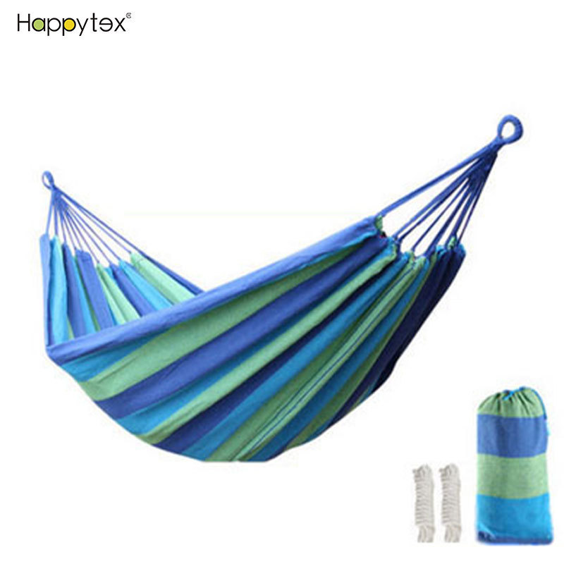 Cheap Portable Outdoor Hammock Rainbow Garden Sports Home Travel Camping Swing Canvas Stripe Hang Bed Aerial Hammock For Outdoor