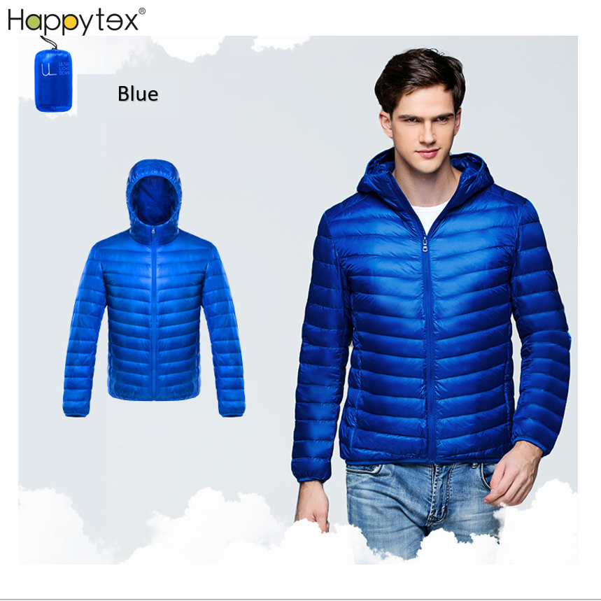 Hot Sale Custom Soft Waterproof Light Weight Plus Size Winter Duck Down Jacket Hooded Coat For Men Puffer Jacket Outdoor