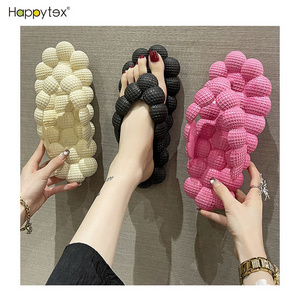 Massage Flat Massage Ball Bubble Thick Anti Slip Bottom Casual Slides Outdoor Female Slippers And Sandals Flip Flops For Lady