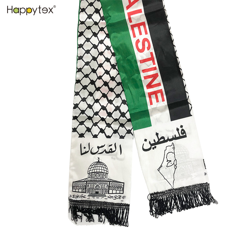 Hot Sale Fabric Bracelet Palestinian Scarf White And Black Arabian Original Arafat With Flag Keffiyeh Pakistan For Weddings