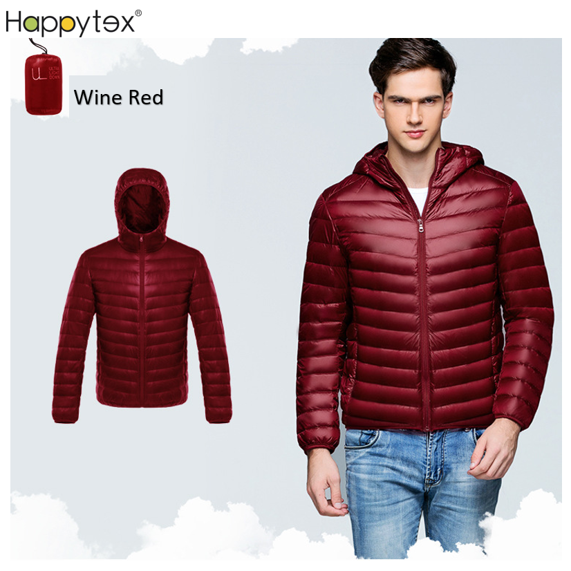 Hot Sale Custom Soft Waterproof Light Weight Plus Size Winter Duck Down Jacket Hooded Coat For Men Puffer Jacket Outdoor