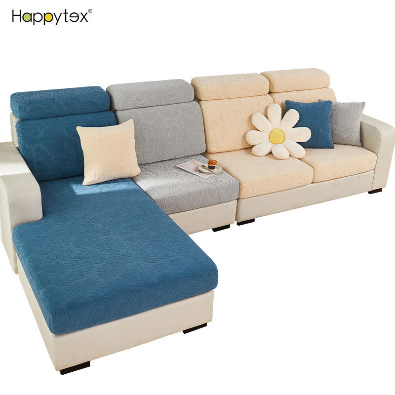 Furnture Protector Couch Cushion Soft Elastic L Shaped Chaise Lounge Sectional Sofa Cover Design With Elastic Bottom