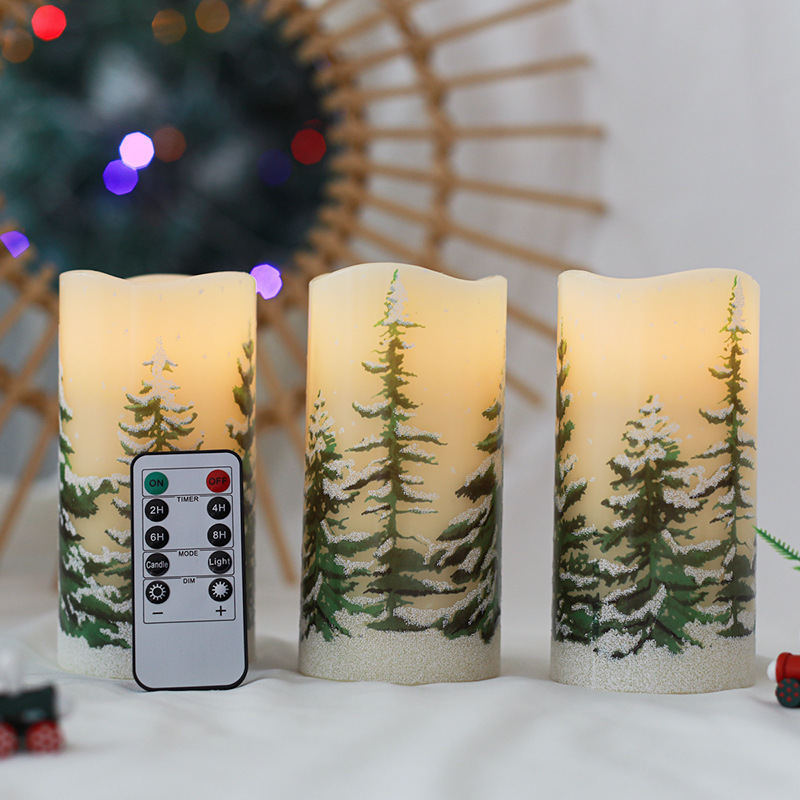 Top quality battery operated flameless hot sale Christmas candles LED light real wax with remote control light candle