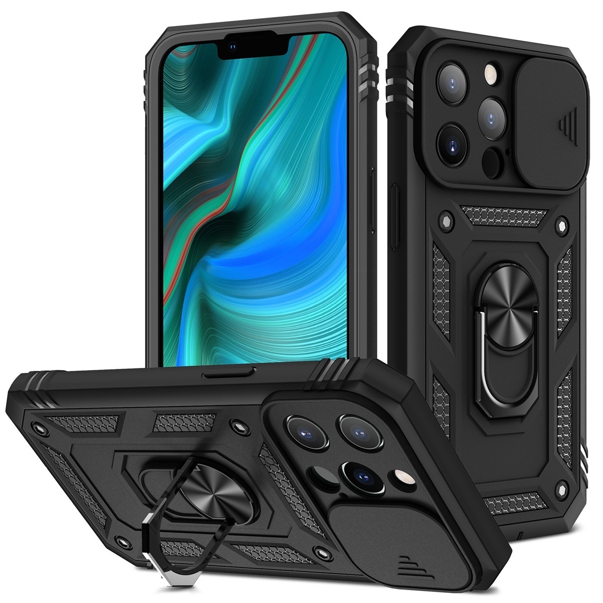 New hot design slide camera cover for iPhone 15 pro 15 Plus shock resistant magnetic car mount case