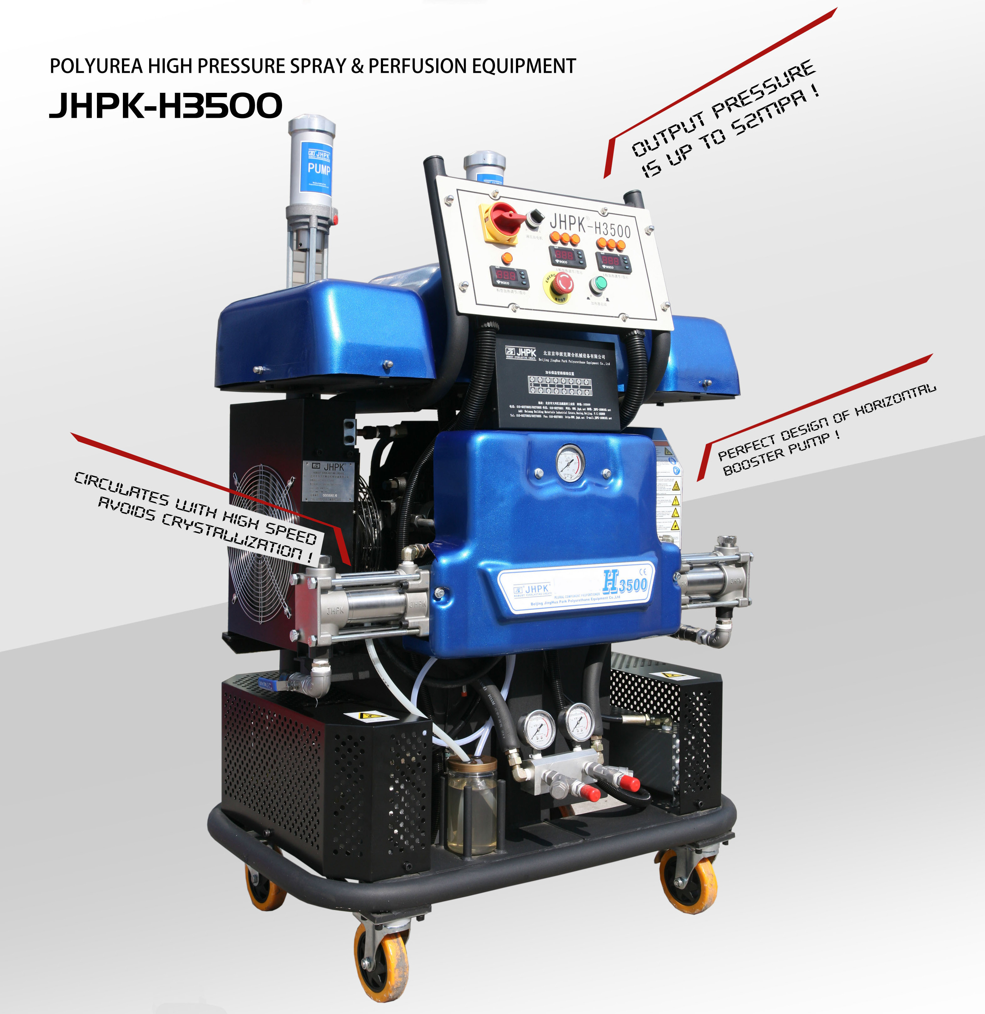 JHPK-H3500 Hydraulic High Pressure High Power Polyurea Spraying Machine