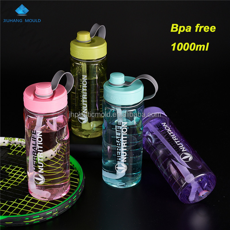 35oz /1L  plastic water sport bottle with straw lid & filter 24 shaker herba life Nutrition water bottles 1000ml