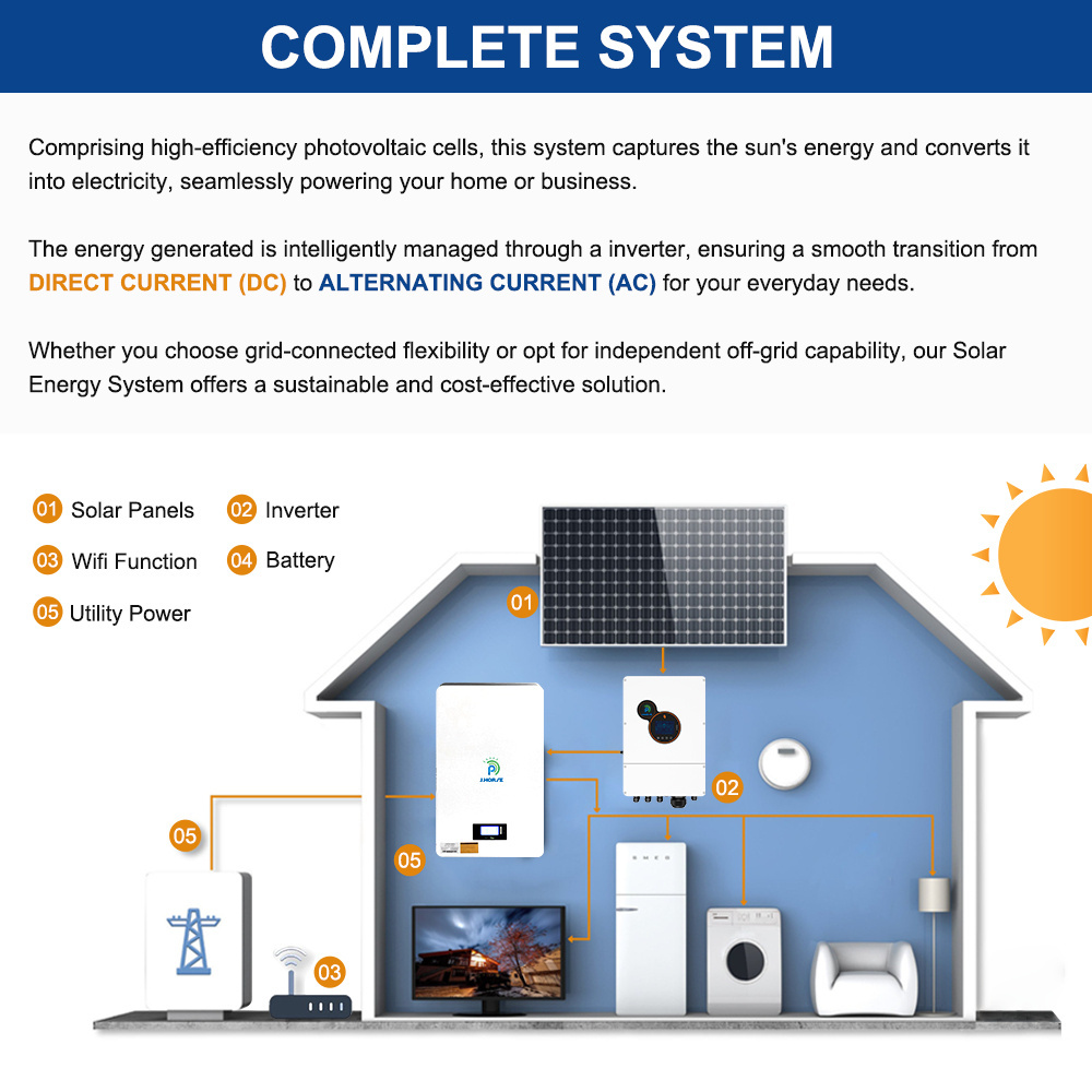 Residential solar power system 5kw off grid solar power generator system for home