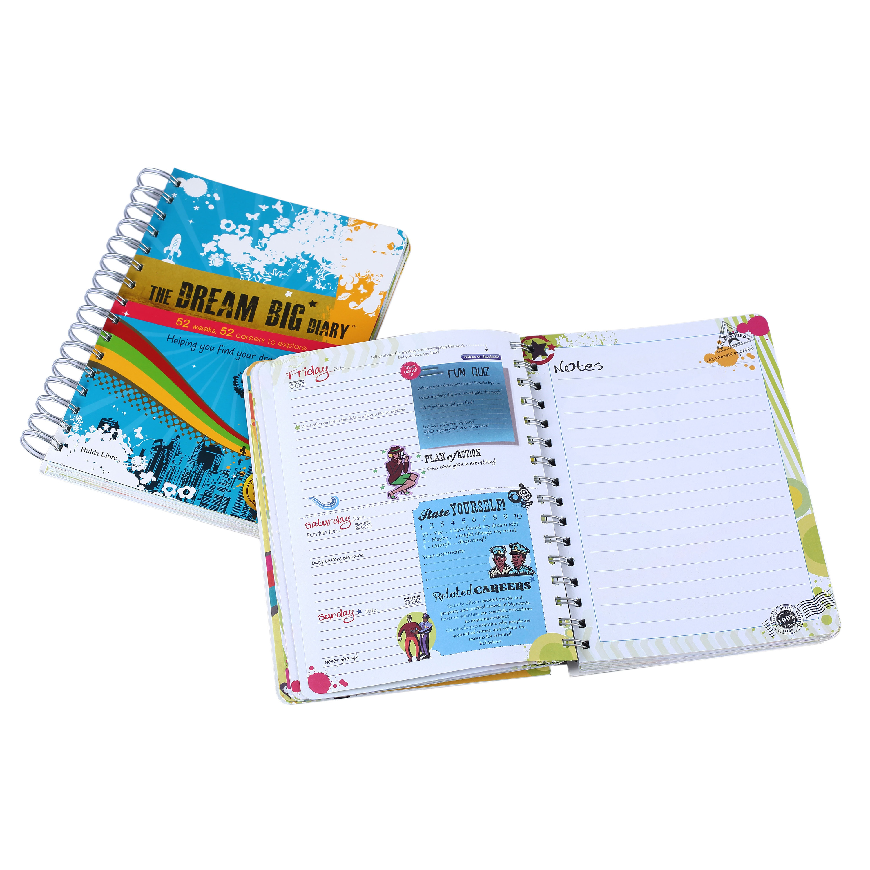 Custom hot sale daily planner diary printing spiral bound notebook printing